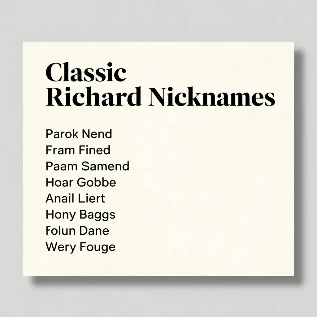 Classic Richard Nicknames